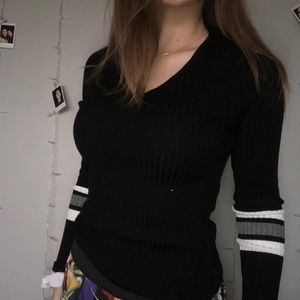 cute v neck criss cross sweater